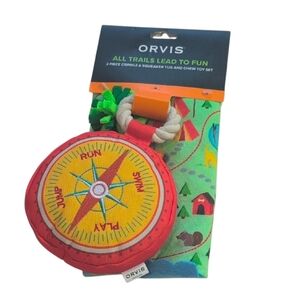 Orvis Dog Compass & Trail Map Crinkle/Squeaker Toy Set